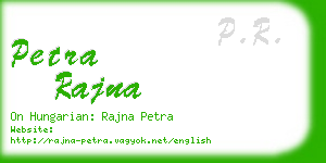 petra rajna business card